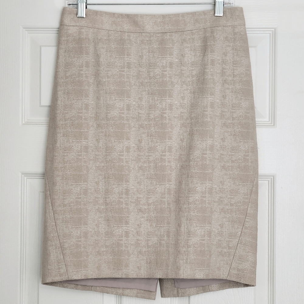 Ann Taylor Pencil Skirt Cotton Tan 10P